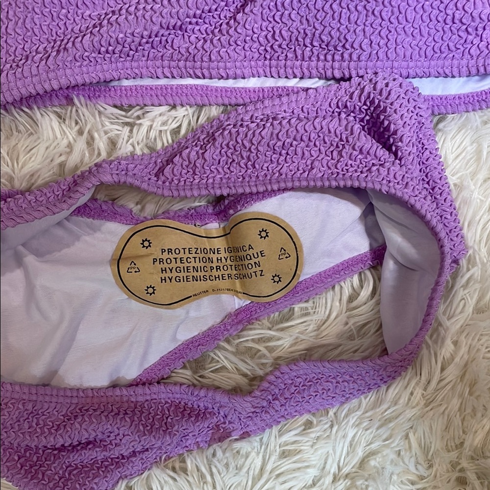 SVELTUS Purple Ribbed Bikini Set - Picture 3 of 5